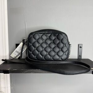 Rebecca Minkoff Black Quilted Studded Crossbody Bag Purse